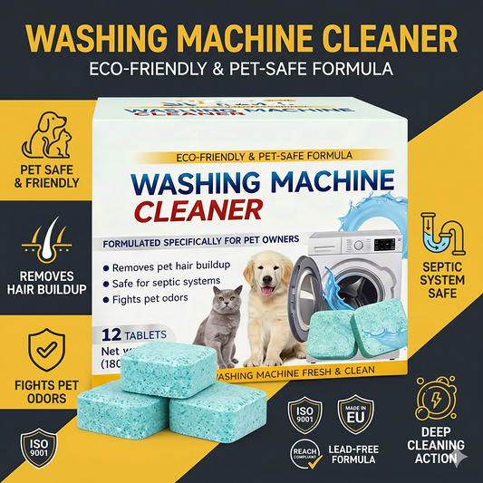 FurFree Washing Machine Cleaner Tablets for Pet Hair Removal – Deep Clean Drum, Removes Odors, Eco-Friendly & Septic Safe (12 Tabs)